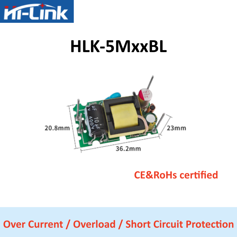 Open Frame Power Supply - Hi-Link HLK-5M03/05/12/15/24BL Alimentatore AC-DC 5W Open