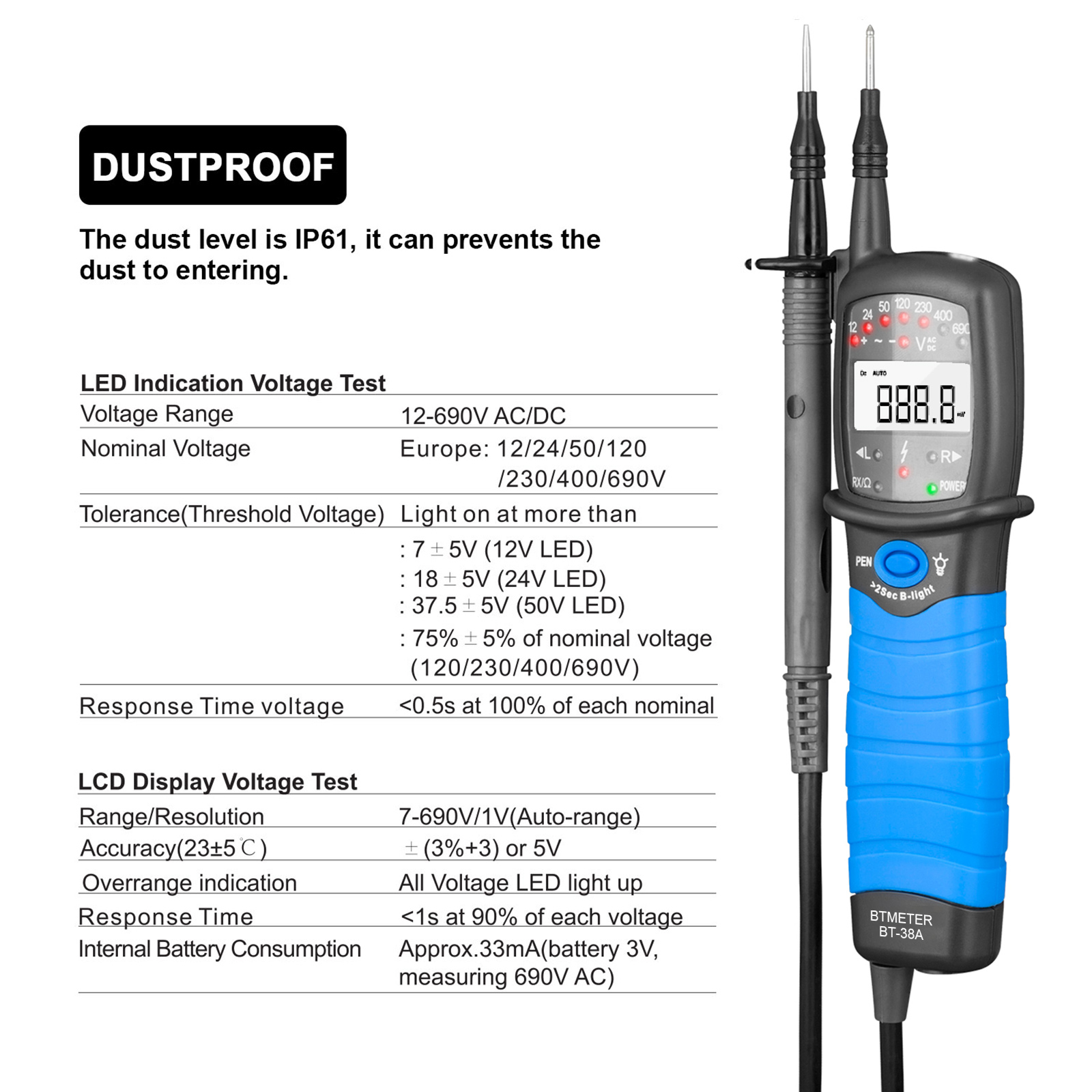 Tester di tensione CA/CC Displ - Power Supply Tester recensione e prezzo