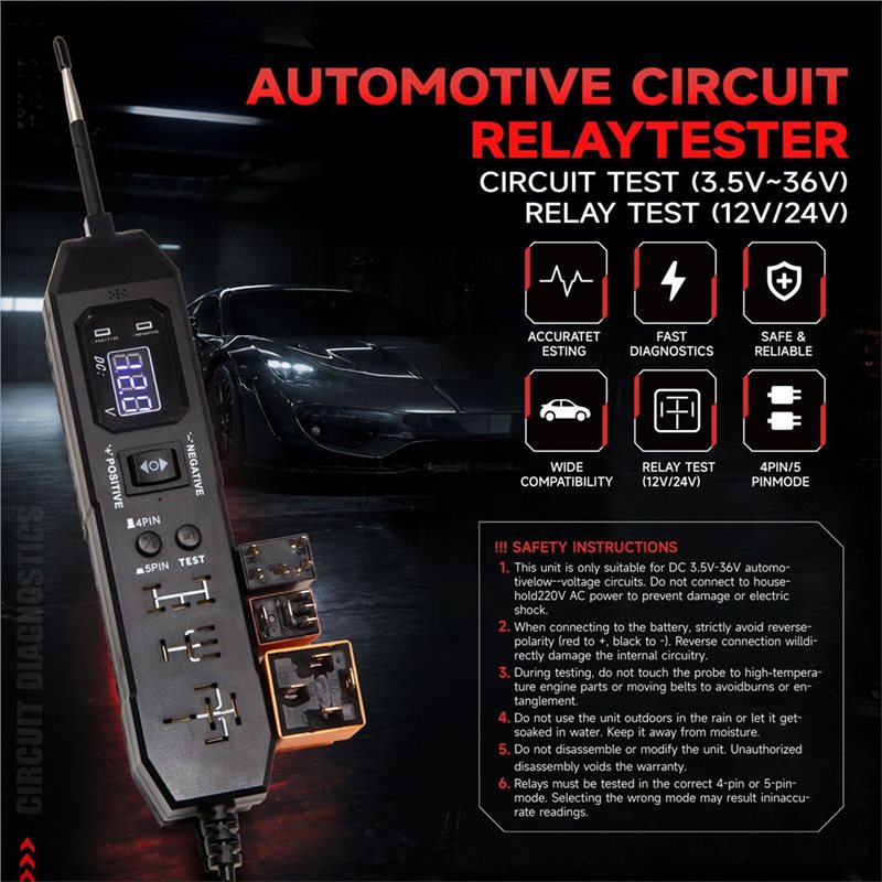NUOVO-Tester per Relè Automobi - Power Supply Tester recensione e prezzo
